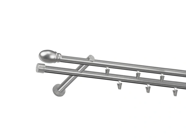 Garnýž 19x19mm - drážková tyč - 2 řadá - BELUNO - satin