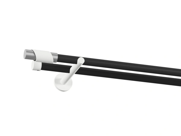 Garnýž 19x19mm obyčejná tyč - 2 řadá - PARIS - černá a bílá 1
