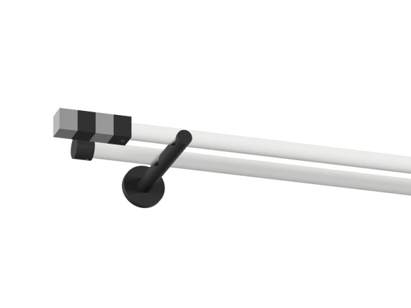 Garnýž 19x19mm obyčejná tyč - 2 řadá - KVADRAT - bílá a černá 1