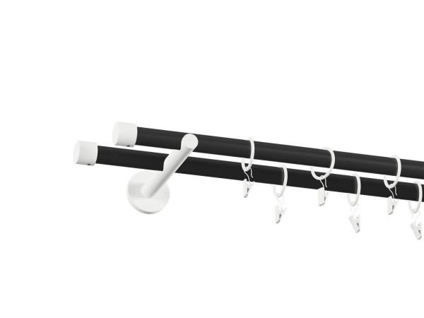 Garnýž 19x19mm obyčejná tyč - 2 řadá - PULLO - černá a bílá