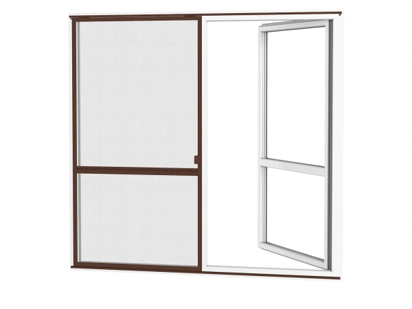 Sítě na DVEŘE - posuvné SLIM - tmavě hnědá RAL 8019 1
