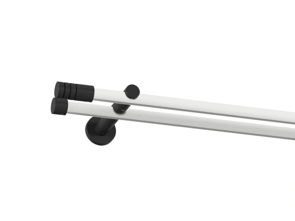 Garnýž 19x19mm drážková tyč - 2 řadá - TECHNO - bílá a černá 1