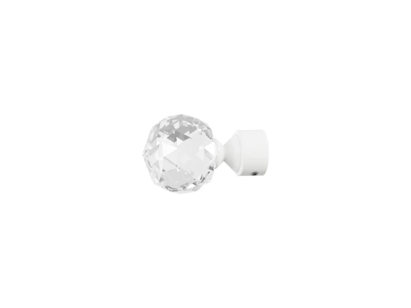 Garnýž 19mm drážková tyč - 1 řadá - KOULE CRYSTAL - bílá 3