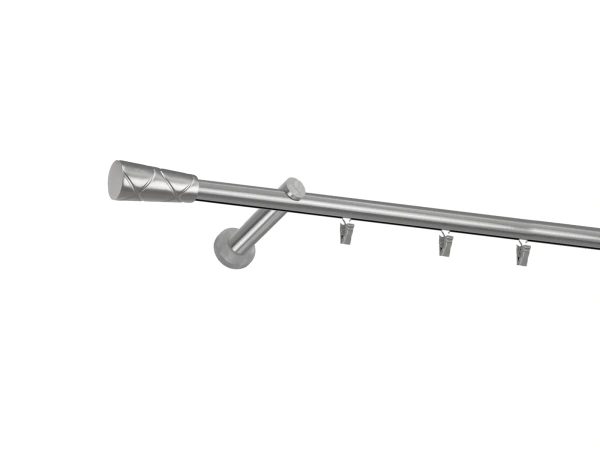 Garnýž 19mm - drážková tyč - 1 řadá - TRAPEZIUM - satin