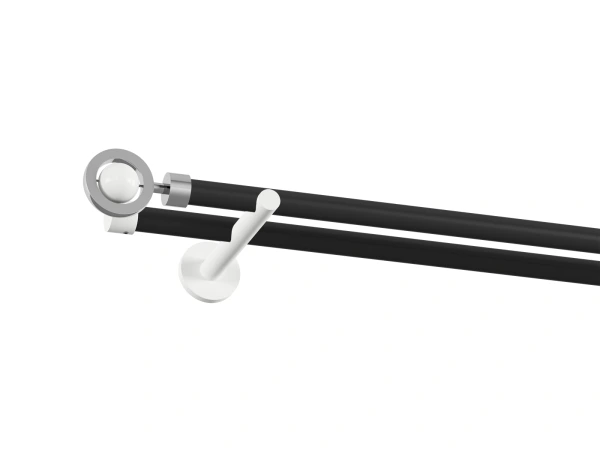 Garnýž 19x19mm obyčejná tyč - 2 řadá - SFERA - černá a bílá 1