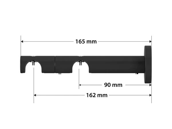 Garnýž 19x19mm drážková tyč - 2 řadá - KVADRAT - černá 4