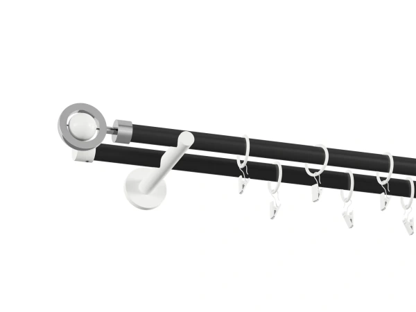 Garnýž 19x19mm obyčejná tyč - 2 řadá - SFERA - černá a bílá