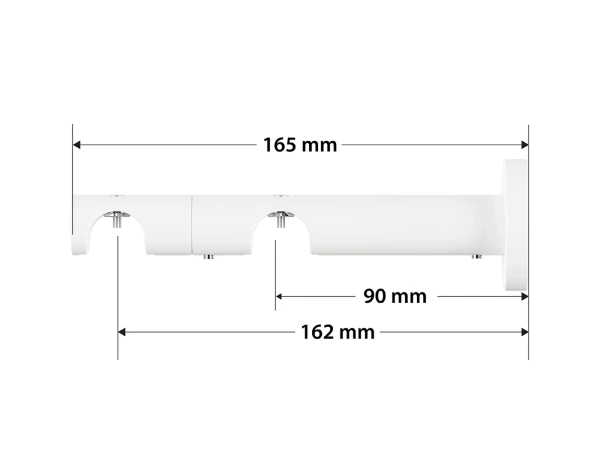 Garnýž 19x19mm drážková tyč - 2 řadá - GABI - bílá 4