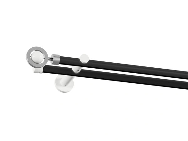 Garnýž 19x19mm drážková tyč - 2 řadá - SFERA - černá a bílá 1