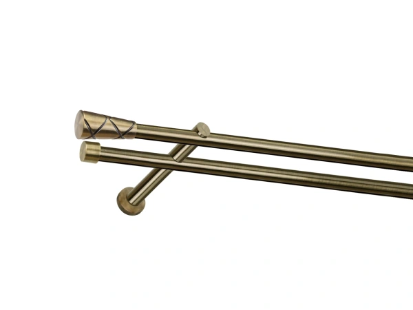 Garnýž 19x19mm - drážková tyč - 2 řadá - TRAPEZIUM - antik 1
