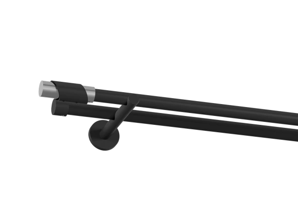 Garnýž 19x19mm obyčejná tyč - 2 řadá - PARIS - černá 1