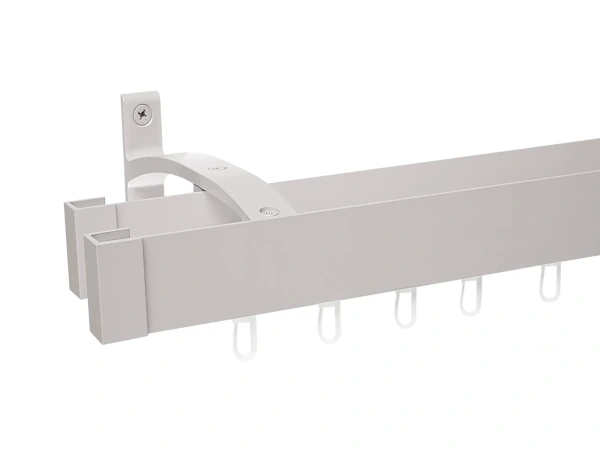 Garnýž MODERN 2-drážková na stěnu - odstín INOX