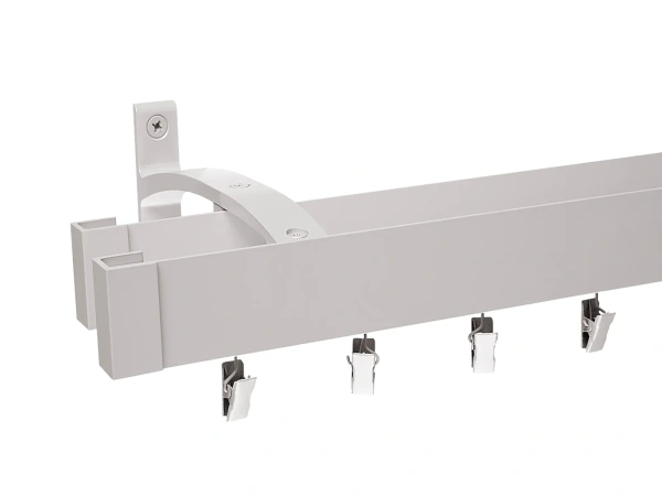 Garnýž MODERN 2-drážková na stěnu - odstín INOX 1