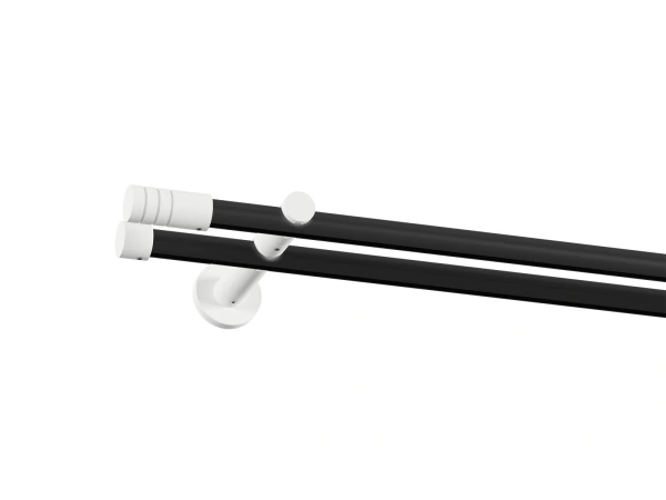 Garnýž 19x19mm drážková tyč - 2 řadá - TECHNO - černá a bílá 1