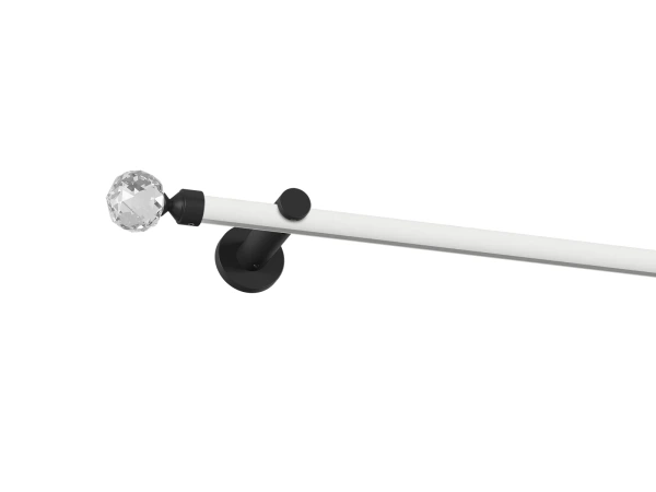 Garnýž 19mm drážková tyč - 1 řadá - KOULE CRYSTAL - bílá a černá 1