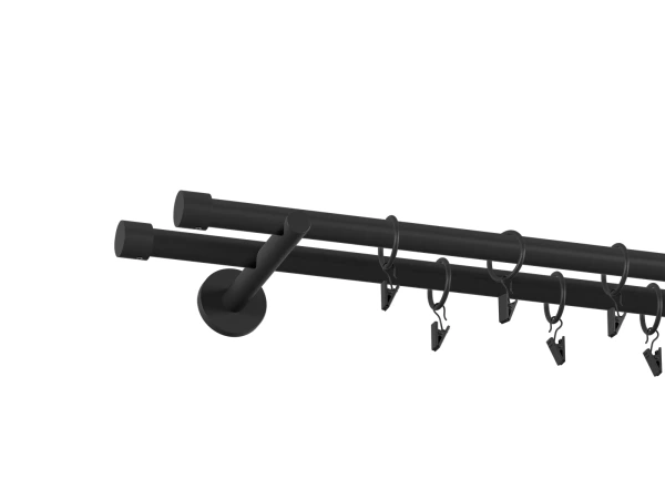 Garnýž 19x19mm obyčejná tyč - 2 řadá - PULLO - černá