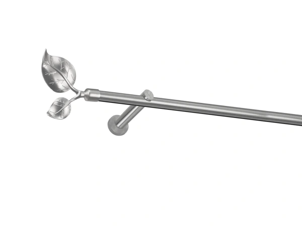 Garnýž 19mm - drážková tyč - 1 řadá - LIST VELIKÝ - satin 1