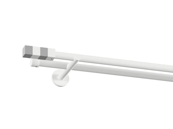 Garnýž 19x19mm obyčejná tyč - 2 řadá - KVADRAT - bílá 1