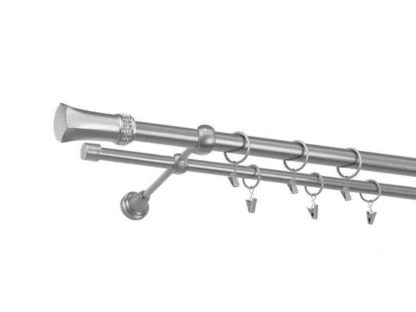 Garnýž 25x16mm - 2 řadá - PLUTON CRYSTAL - satin
