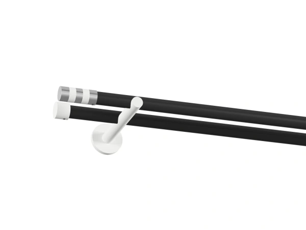 Garnýž 19x19mm obyčejná tyč - 2 řadá - VALEC - černá a bílá 1