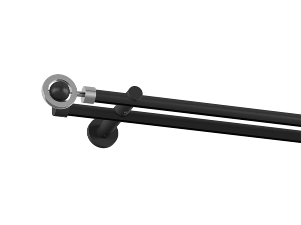 Garnýž 19x19mm drážková tyč - 2 řadá - SFERA - černá 1