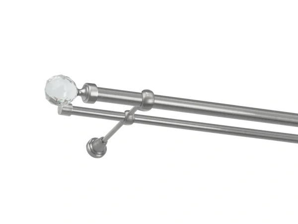 Garnýž 25x16mm - 2 řadá - KOULE CRYSTAL - satin 1