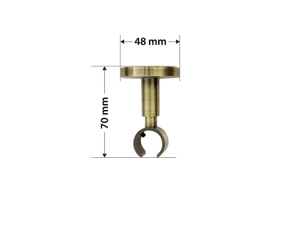 Garnýž 19mm - drážková tyč - 1 řadá - SPIRAL - antik 4