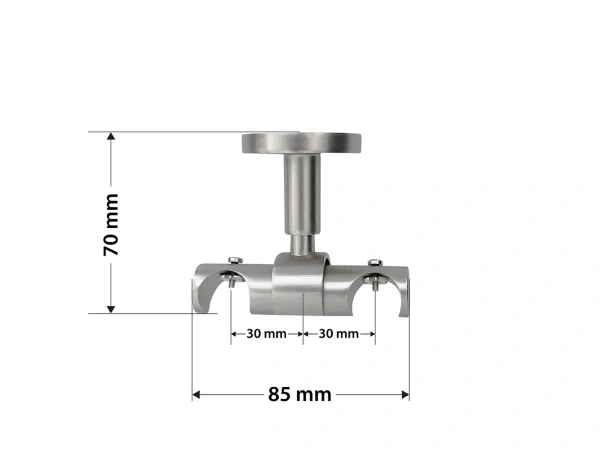 Garnýž 19x19mm - drážková tyč - 2 řadá - KOLOSEO - satin 4