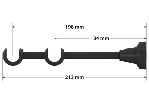 Garnýž 19x19mm obyčejná tyč - 2 řadá - TECHNO - černá 4