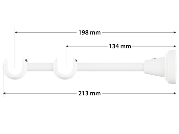 Garnýž 19x19mm obyčejná tyč - 2 řadá - CYLINDER CRYSTAL - černá a bílá 4