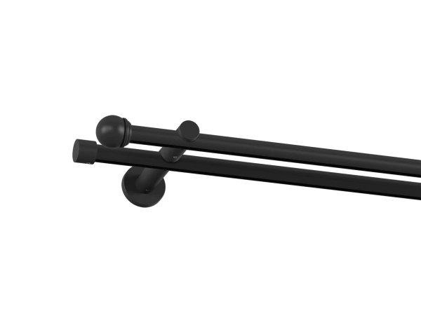Garnýž 19x19mm drážková tyč - 2 řadá - TODI MAX - černá 1