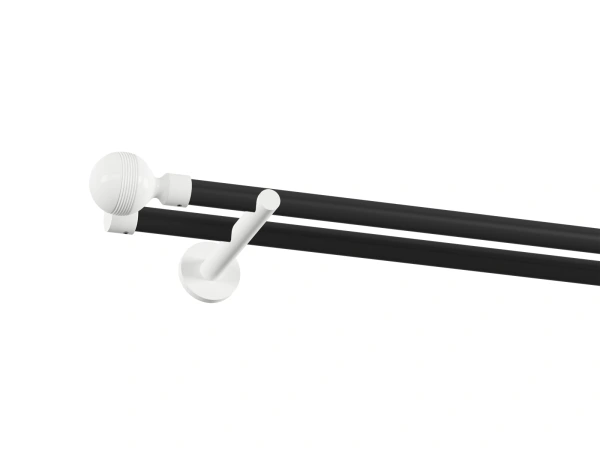 Garnýž 19x19mm obyčejná tyč - 2 řadá - GABI - černá a bílá 1