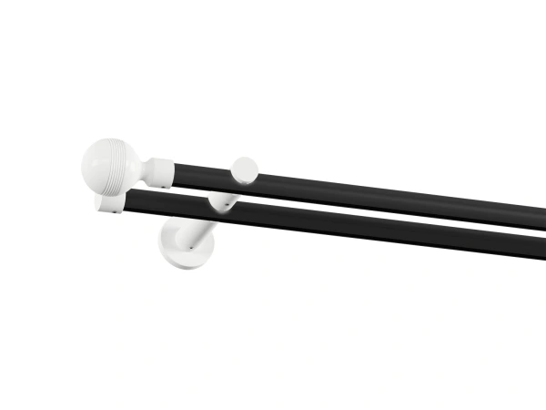 Garnýž 19x19mm drážková tyč - 2 řadá - GABI - černá a bílá 1