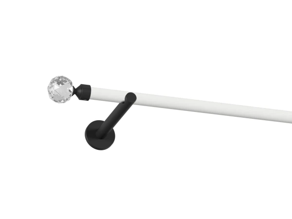 Garnýž 19mm obyčejná tyč - 1 řadá - KOULE CRYSTAL - bílá a černá 1