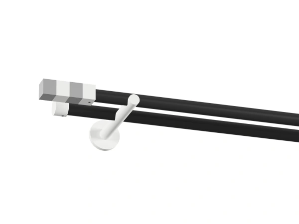 Garnýž 19x19mm obyčejná tyč - 2 řadá - KVADRAT - černá a bílá 1