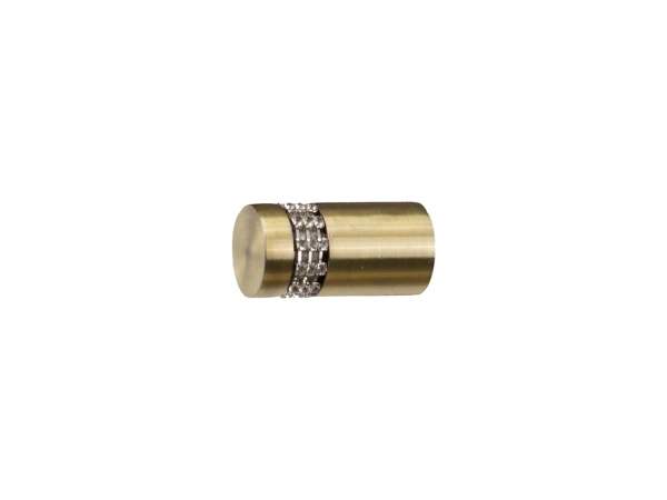 Garnýž 19mm - drážková tyč - 1 řadá - CYLINDER CRYSTAL - antik 2