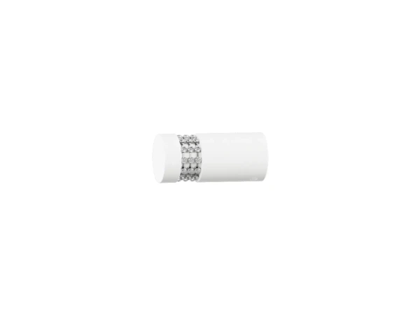 Garnýž 19mm drážková tyč - 1 řadá - CYLINDER CRYSTAL - bílá 3
