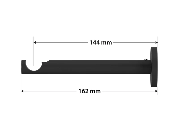 Garnýž 19mm obyčejná tyč - 1 řadá - KOULE CRYSTAL - černá 3