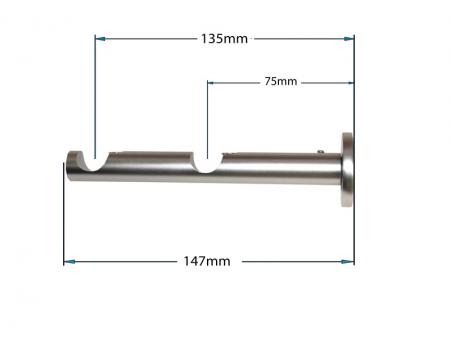 Garnýž 16x16mm - 2řadá - LINEA - satin