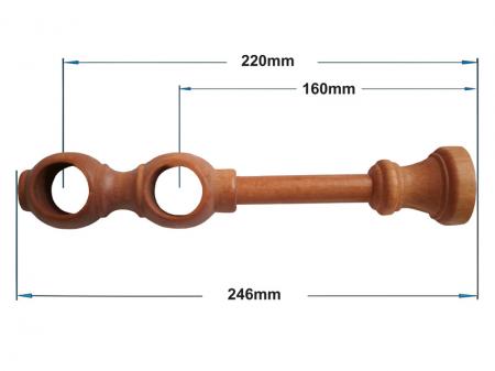 Garnýž dřevěná 28x28mm dvouřadá - OLŠE
