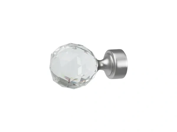 Garnýž 25mm - 1 řadá - KOULE CRYSTAL - satin