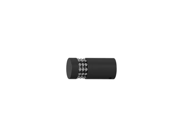 Garnýž 19x19mm obyčejná tyč - 2 řadá - CYLINDER CRYSTAL - bílá a černá