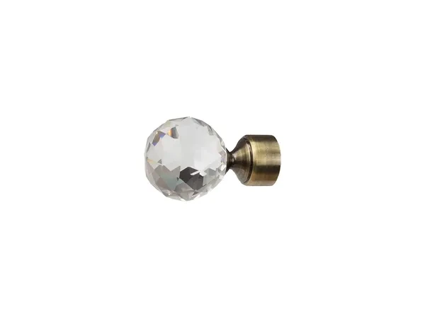 Garnýž 19x19mm - drážková tyč - 2 řadá - KOULE CRYSTAL - antik