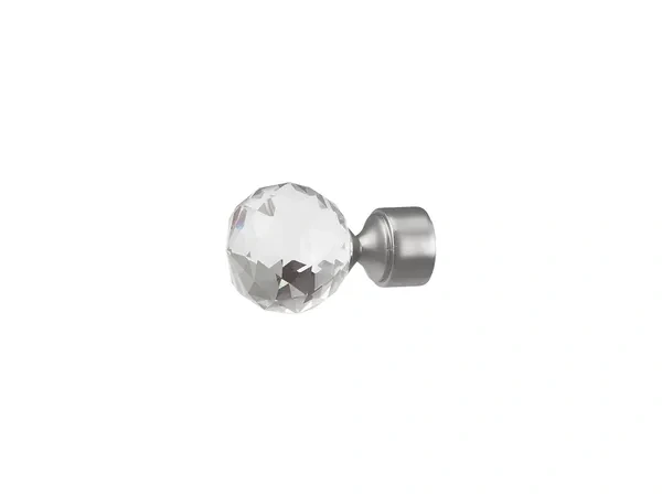 Garnýž 19mm - drážková tyč - 1 řadá - KOULE CRYSTAL - satin