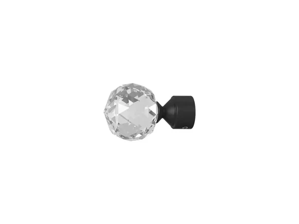 Garnýž 19mm obyčejná tyč - 1 řadá - KOULE CRYSTAL - černá